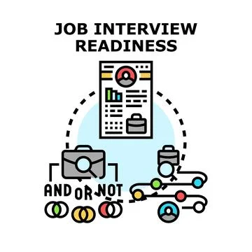 Job interview readiness preparing for career opportunity concept Stock Illustration