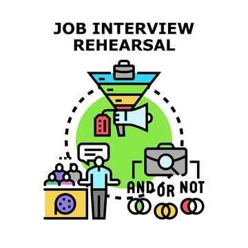 Job interview rehearsal vector concept illustration Stockillustratie