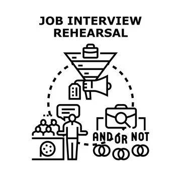 Job interview rehearsal vector concept illustration Stockillustratie