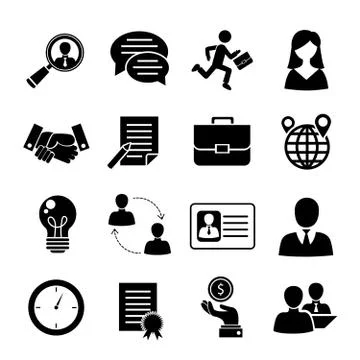 Job interview set Illustrazione stock