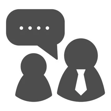 Job interview solid icon. Boss and employee, dialogue with authorities symbol Stock-Illustration