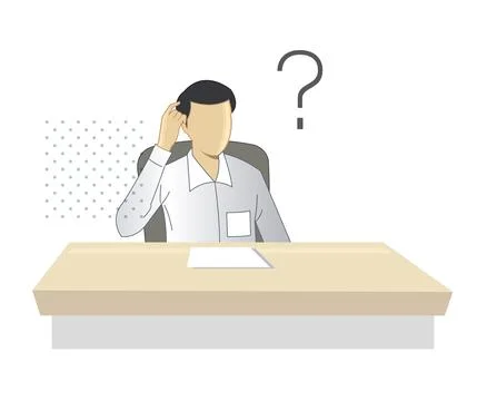 Job Interview - Unable to Answer - Illustration Stock Illustration