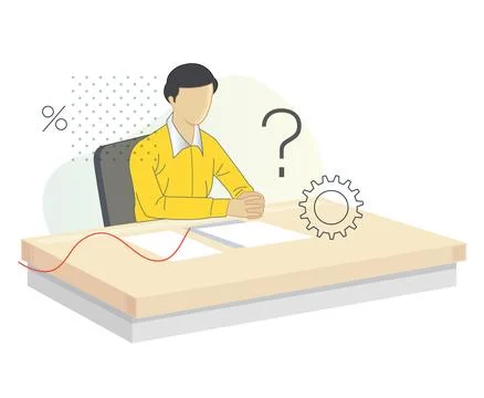 Job Interview - Unable to Answer - Illustration Stock Illustration