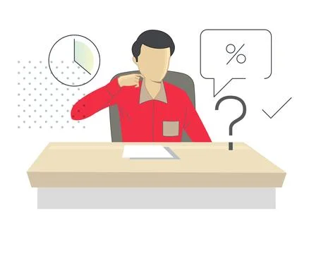 Job Interview - Unable to Answer - Illustration Stock Illustration