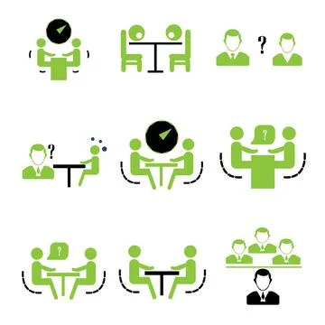 Job Interview Vector icon Stock Illustration