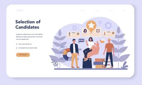 Job interview web banner or landing page. Idea of employment Illustrazione stock
