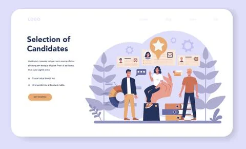 Job interview web banner or landing page. Idea of employment イラスト素材