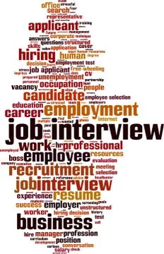 Job interview word cloud Stock Illustration