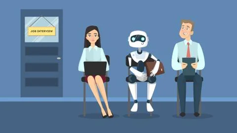 Job intrerview queue. 스톡 일러스트