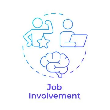 Job involvement blue gradient concept icon Stock Illustration
