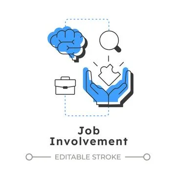 Job involvement modern linear concept icon Illustrazione stock