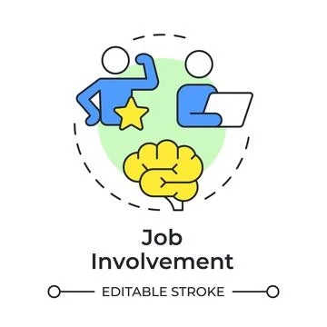 Job involvement multi color concept icon Illustrazione stock