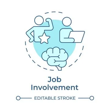 Job involvement soft blue concept icon Stock Illustration
