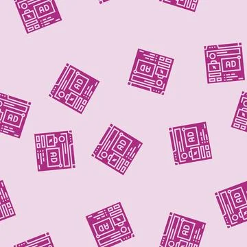 Job listing ad interview job glyph seamless pattern Stock Illustration