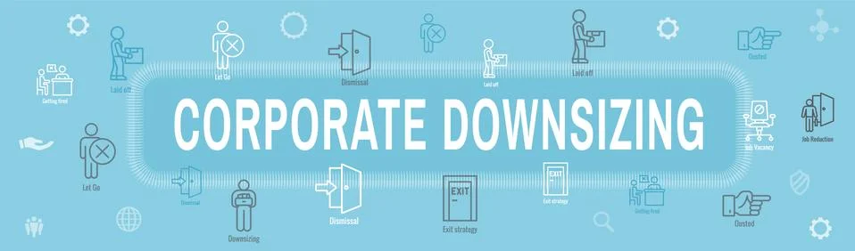 Job Loss, Downsizing, Getting Fired, Unemployment due to Covid 19 or Coronavi Stock Illustration