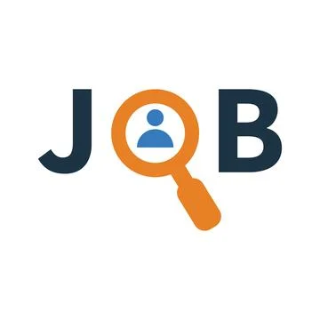 Job, magnifier, search icon. Simple editable vector design isolated on a wh.. Stock Illustration