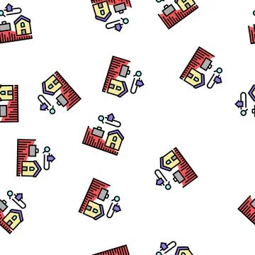 Job market vector seamless pattern Illustrazione stock