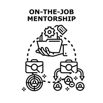 On the job mentorship developing professional knowledge and skills Stock Illustration
