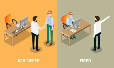 Job offer and fired vector concept design elements イラスト素材
