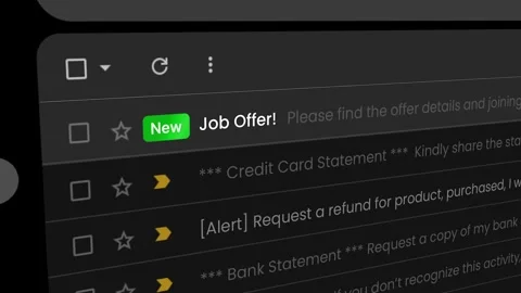 Job offer email notification appearing  with hiring message footage. 動画素材 334380544