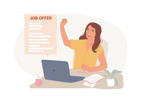 Job offer isolated concept vector illustration. Ilustración de archivo