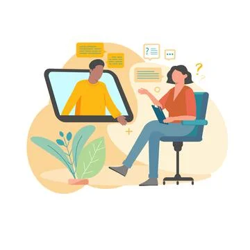 Job online interview Illustrazione stock