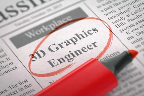 Job Opening 3D Graphics Engineer Stock Illustration