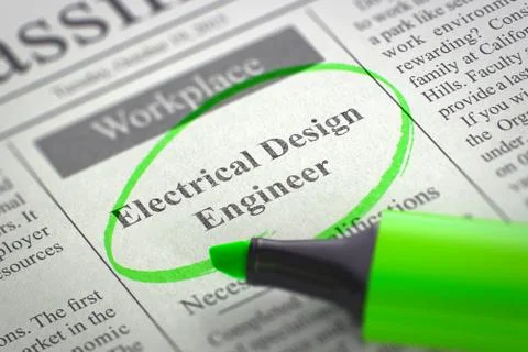 Job Opening Electrical Design Engineer. 3D Stock Illustration