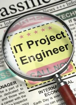 Job Opening IT Project Engineer. 3D 스톡 일러스트
