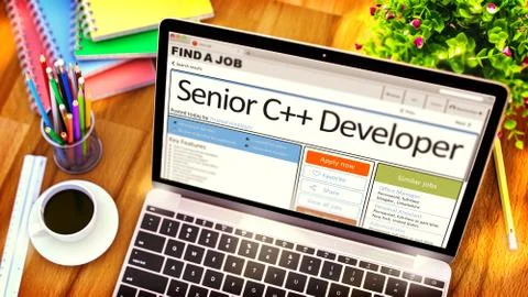 Job Opening Senior C Developer. 3D. Foto stock