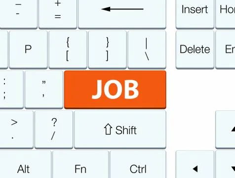 Job orange keyboard button Stock Illustration
