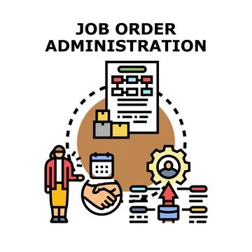 Job order administration concept managing business processes 库存插图