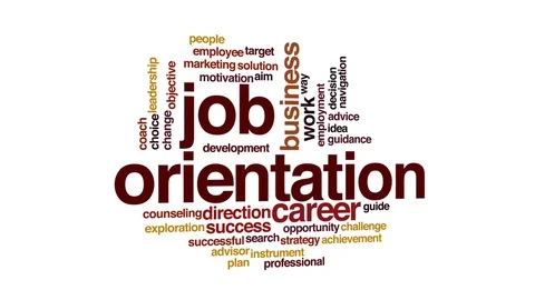 Job orientation animated word cloud, text design animation. Stock Footage 72166892