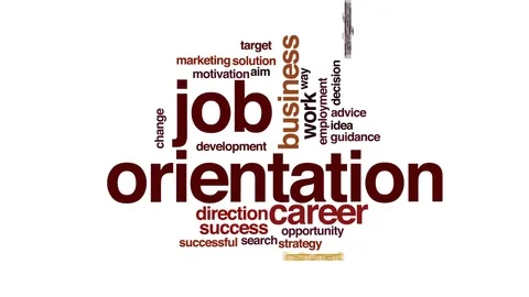 Job orientation animated word cloud, text design animation. Stock Footage 72896100