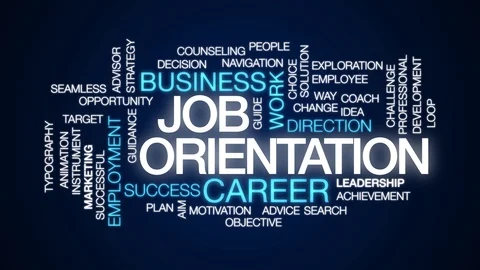 Job orientation animated word cloud. Kinetic typography. Stock Footage 107688285