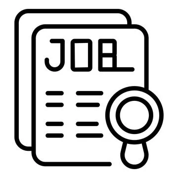 Job paper icon outline vector. Work document Illustrazione stock