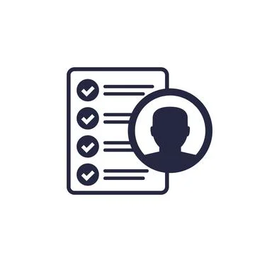 Job qualification icon with a checklist Stock Illustration
