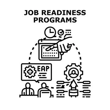 Job readiness programs developing workforce skills future career Stock Illustration