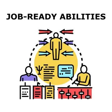 Job ready abilities development concept vector illustration Stock Illustration