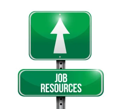 Job resources road sign illustration Stock Illustration