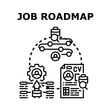 Job roadmap concept vector illustration professional career path 스톡 일러스트
