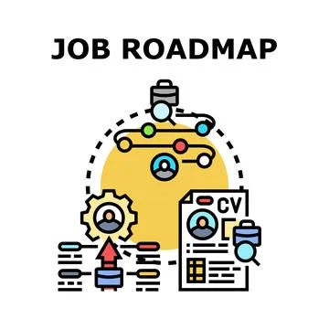 Job roadmap concept vector illustration professional career path 스톡 일러스트