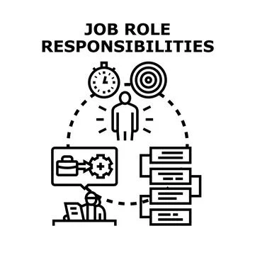 Job role responsibilities defining tasks and career path Stock Illustration