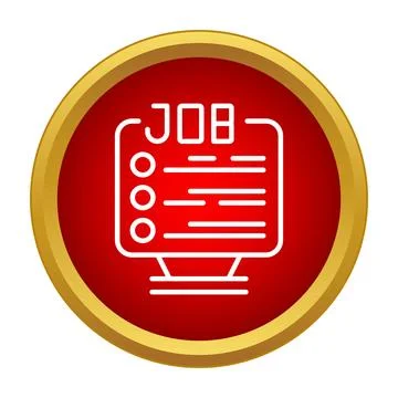 Job search application screen displaying vacancies icon Stock Illustration