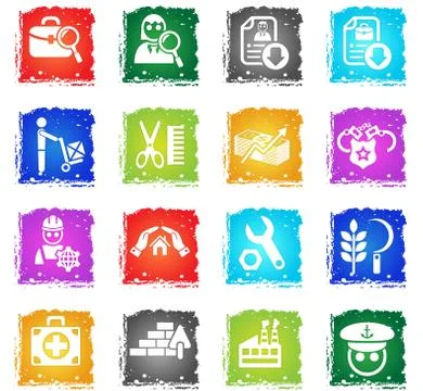 Job search icon set Stock Illustration