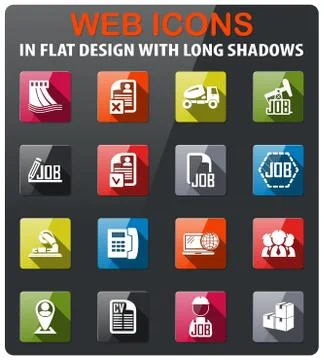 Job search icon set Stock Illustration