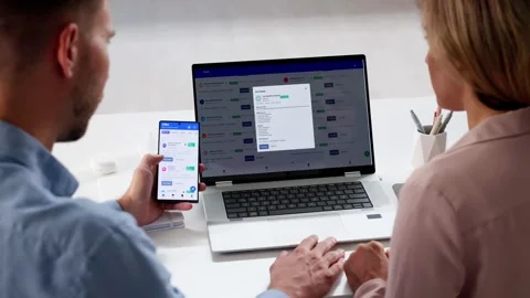 Job Search Using Laptop Computer Stock Footage 316933156