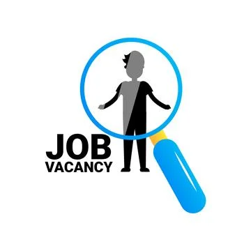 Job search vector flat illustration, isolated on the white background Stock Illustration