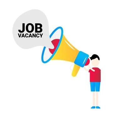 Job search vector flat illustration, isolated on the white background Stock Illustration