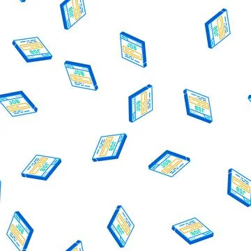 Job search web site isometric icon seamless pattern Illustrazione stock